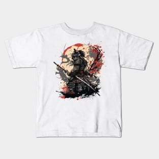 Samurai Warrior with Katana Kids T-Shirt